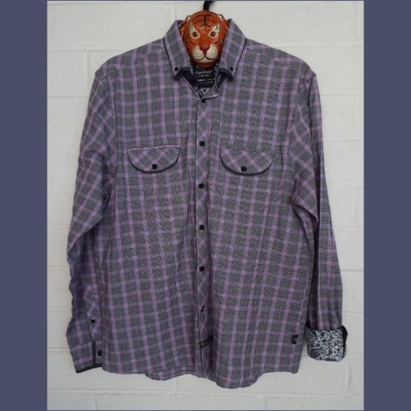 English Laundry Other - English Laundry C Wicks XL purple plaid shirt
